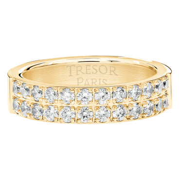 METRIC 5mm STAINLESS STEEL & WHITE CRYSTAL RING