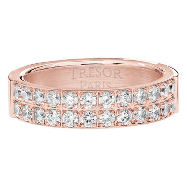 METRIC 5mm STAINLESS STEEL & WHITE CRYSTAL RING