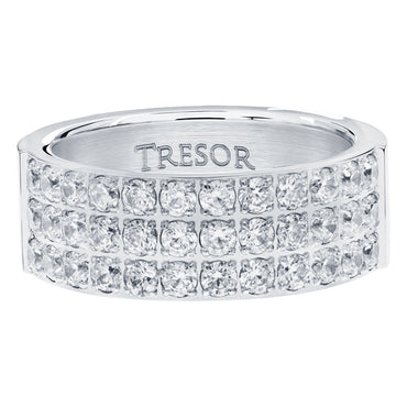 METRIC 8mm STAINLESS STEEL & WHITE CRYSTAL RING