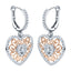 ALLURE FILIGREE HEART STERLING SILVER & WHITE CRYSTAL EARRINGS