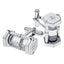 VEGA WHITE GOLD PLATED STAINLESS STEEL & WHITE CRYSTAL CUFFLINKS