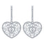 ALLURE FILIGREE HEART STERLING SILVER & WHITE CRYSTAL EARRINGS