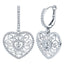 ALLURE FILIGREE HEART STERLING SILVER & WHITE CRYSTAL EARRINGS