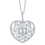 ALLURE FILIGREE HEART STERLING SILVER & WHITE CRYSTAL PENDANT with CHAIN