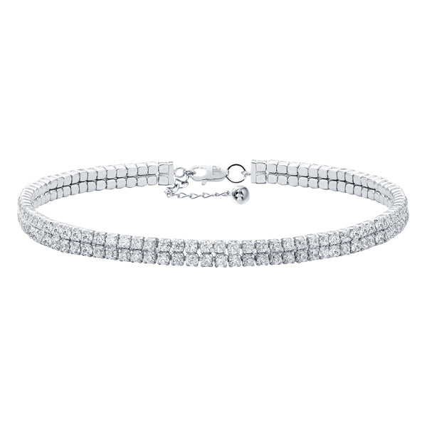 ALLURE STERLING SILVER & WHITE CRYSTAL BRACELET