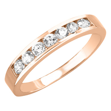 Round H-SI Diamond Channel Set Eternity Ring set in 18ct Rose Gold