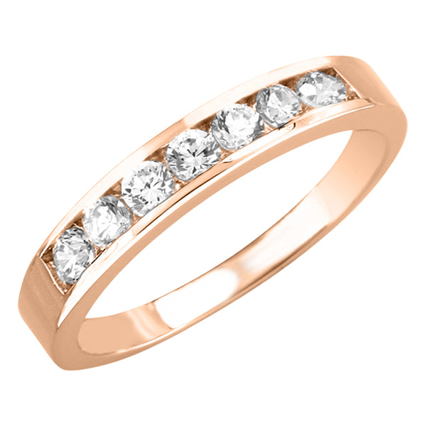 Round H-SI Diamond Channel Set Eternity Ring set in 18ct Rose Gold