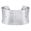 VEGA BRUSHED WHITE GOLD PLATED STAINLESS STEEL & WHITE CRYSTAL CUFF