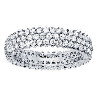 METRIC 5mm STERLING SILVER & WHITE CRYSTAL RING