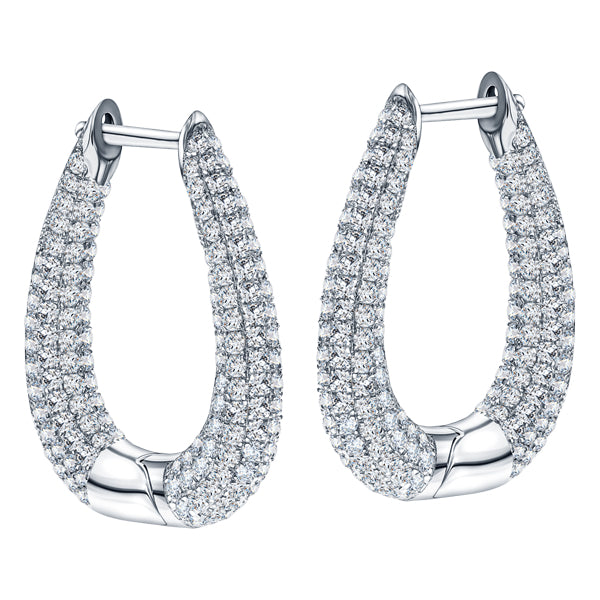 METRIC 26mm STERLING SILVER & WHITE CRYSTAL EARRINGS