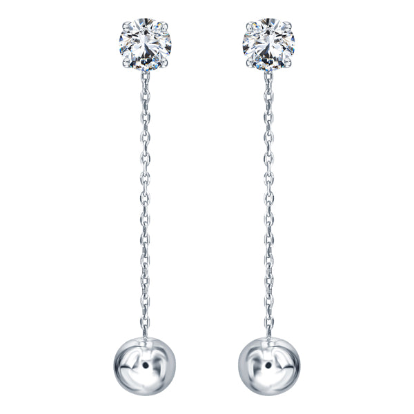 ALLURE STERLING SILVER & WHITE CRYSTAL EARRINGS