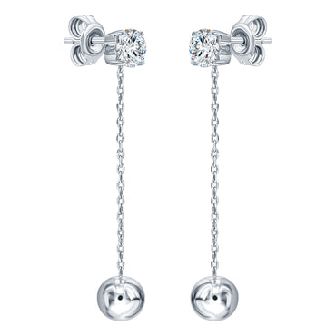 ALLURE STERLING SILVER & WHITE CRYSTAL EARRINGS