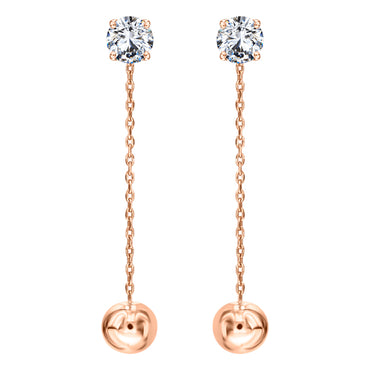 ALLURE STERLING SILVER & WHITE CRYSTAL EARRINGS