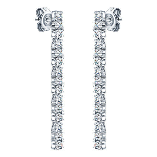 METRIC STERLING SILVER & WHITE CRYSTAL EARRINGS