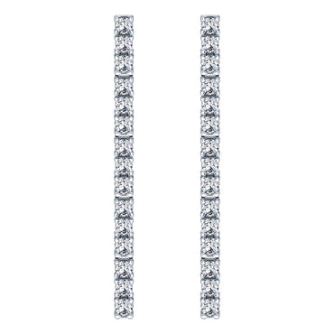 METRIC STERLING SILVER & WHITE CRYSTAL EARRINGS