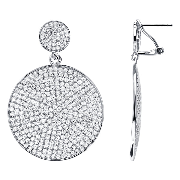 VEGA WHITE GOLD PLATED STERLING SILVER & WHITE CRYSTAL EARRINGS