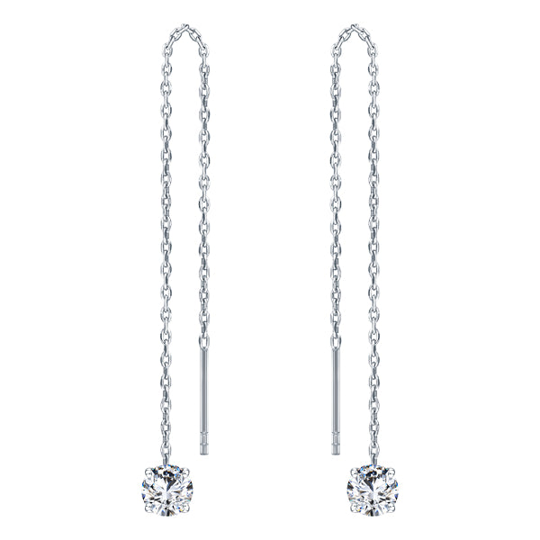 ALLURE STERLING SILVER & WHITE CRYSTAL EARRINGS