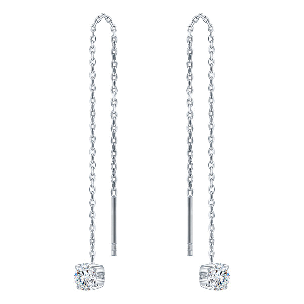 ALLURE STERLING SILVER & WHITE CRYSTAL EARRINGS