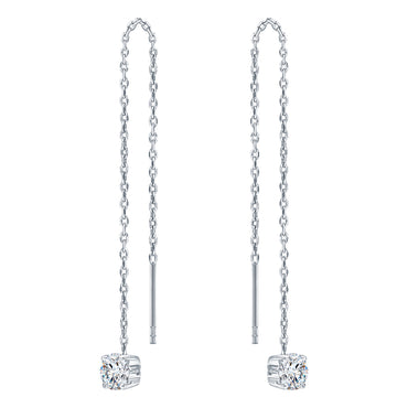 ALLURE STERLING SILVER & WHITE CRYSTAL EARRINGS
