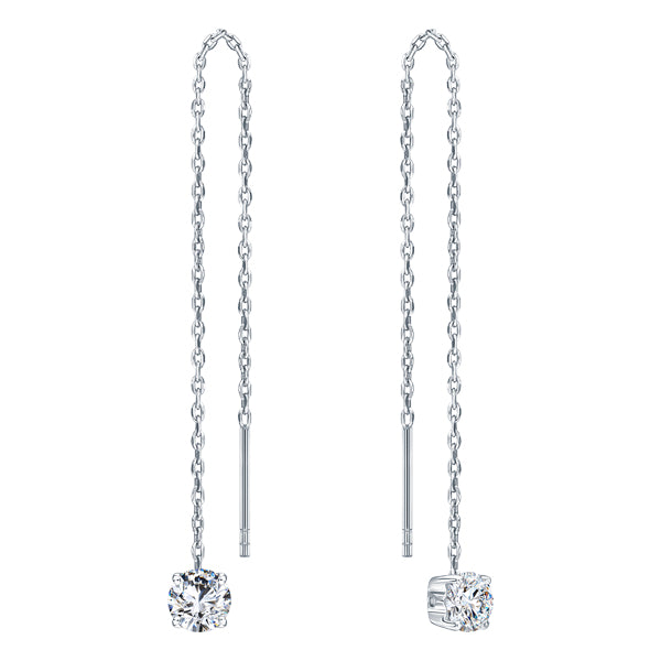 ALLURE STERLING SILVER & WHITE CRYSTAL EARRINGS