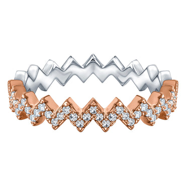 VEGA WHITE GOLD PLATED STERLING SILVER & WHITE CRYSTAL RING