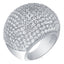 VEGA WHITE GOLD PLATED STERLING SILVER & WHITE CRYSTAL RING