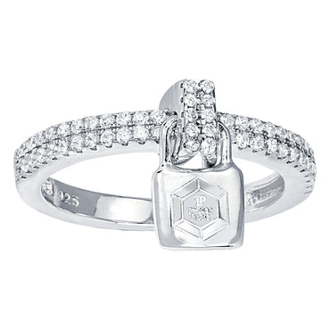 METRIC STERLING SILVER & WHITE CRYSTAL RING