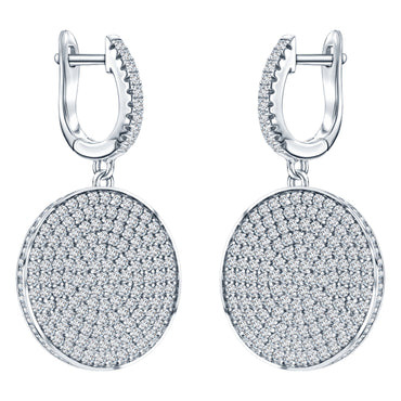 VEGA WHITE GOLD PLATED STERLING SILVER & WHITE CRYSTAL EARRINGS