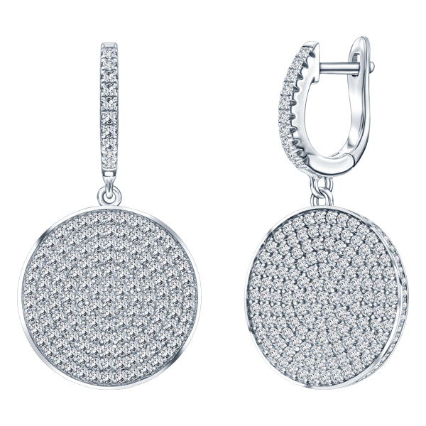 VEGA WHITE GOLD PLATED STERLING SILVER & WHITE CRYSTAL EARRINGS