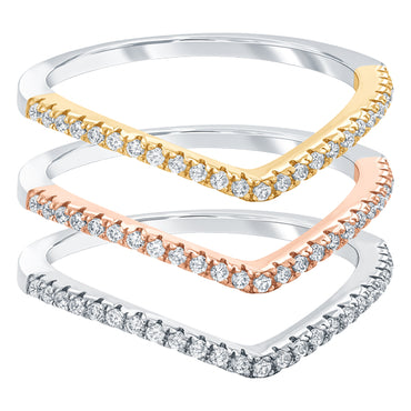 ALLURE STERLING SILVER & WHITE CRYSTAL RING SET