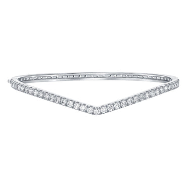 ALLURE STERLING SILVER & WHITE CRYSTAL BANGLE