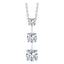 Triple drop round brilliant diamond pendant set in 18k white gold with chain