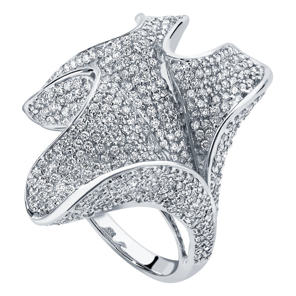 2.23ct Round Diamond Pavé Set Fancy Cocktail Ring in 18ct White gold