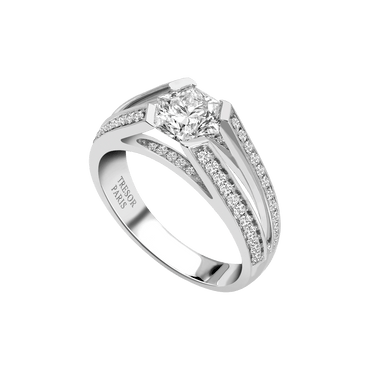 1.10ct Hexagon Shaped Diamond Engagement Ring set in 18ct White Gold