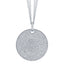 Pave set disc pendant with H-SI round brilliant diamonds in 18k white gold