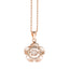 Bouquet White Crystal & Rose Gold Sterling Silver Pendant & Chain