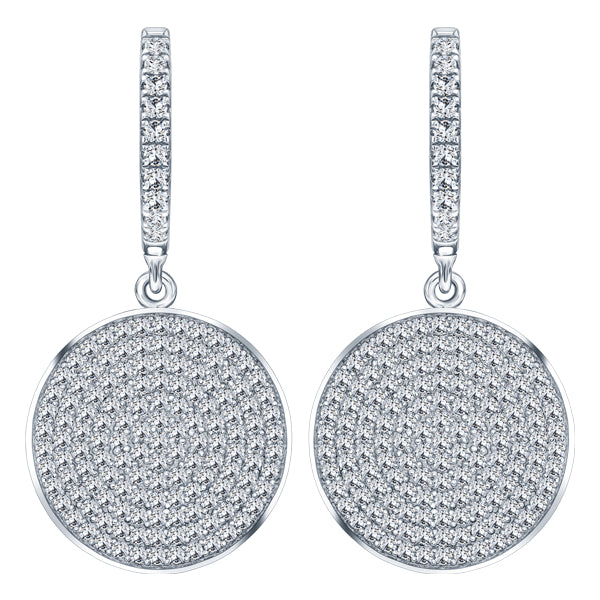 ALLURE STERLING SILVER & WHITE CRYSTAL EARRINGS