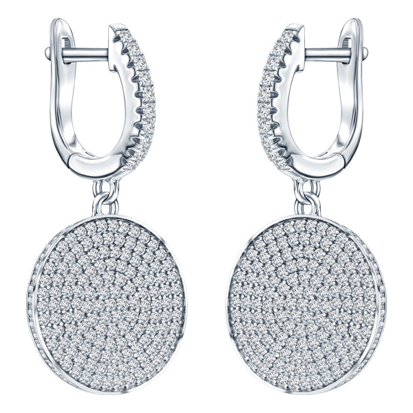 ALLURE STERLING SILVER & WHITE CRYSTAL EARRINGS