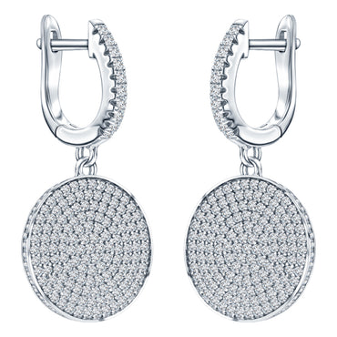 ALLURE STERLING SILVER & WHITE CRYSTAL EARRINGS
