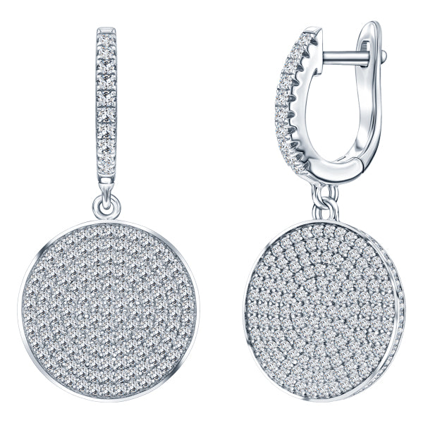 ALLURE STERLING SILVER & WHITE CRYSTAL EARRINGS