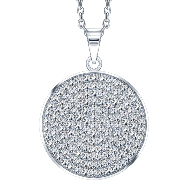 ALLURE STERLING SILVER & WHITE CRYSTAL PENDANT with CHAIN