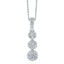 Triple drop 0.25ct H-SI diamond cluster pendant set in 18k white gold with chain