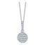 Button shape pendant pave set with round brilliant H-SI diamonds in 18k white gold