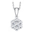 Cluster set H-SI round brilliant diamond pendant set in white gold with chain.