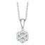 Cluster set H-SI round brilliant diamond pendant set in white gold with chain.