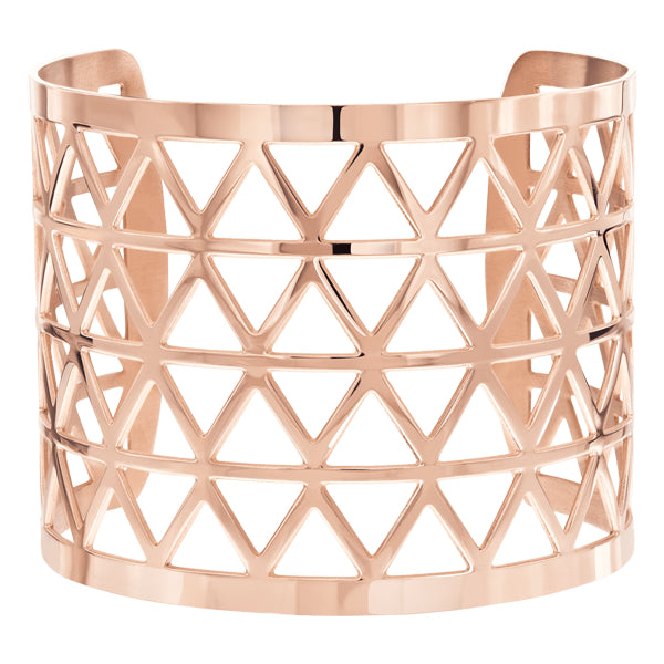 Metric Rose Polished Stainless Steel Cuff