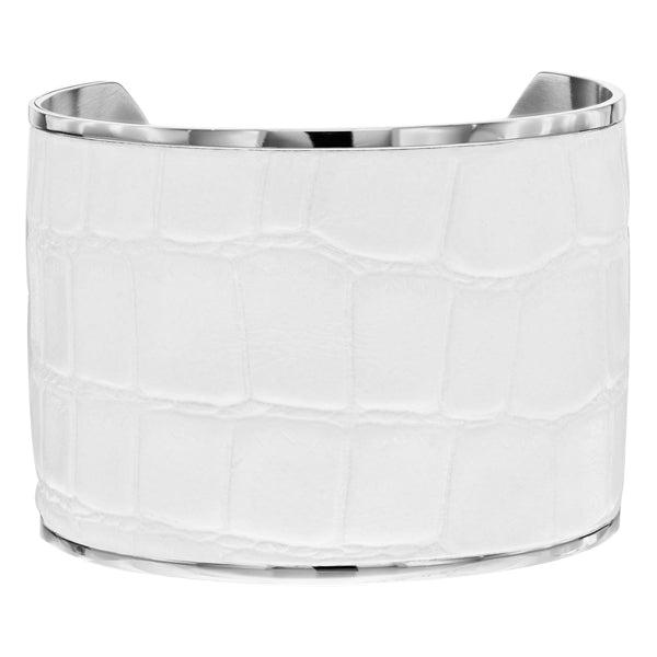 Vega Leather & Polished Stainless Steel Cuff