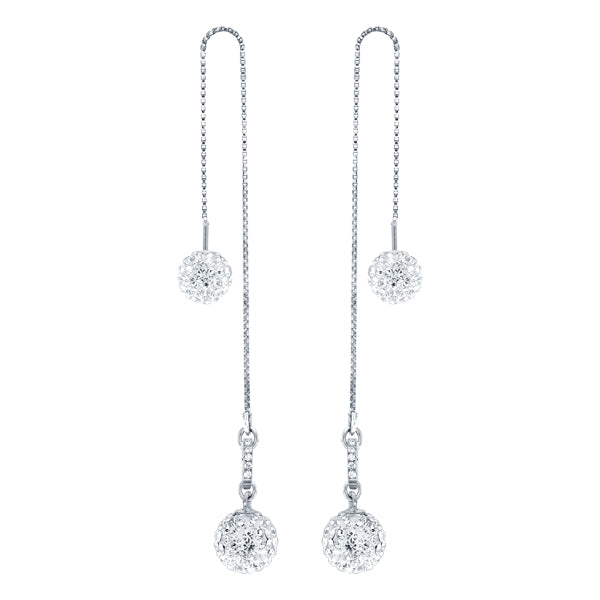 BonBon White Crystal Drop Earrings