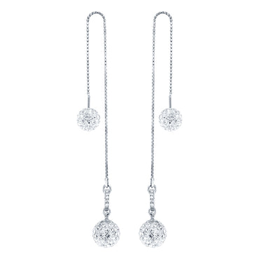 BonBon White Crystal Drop Earrings