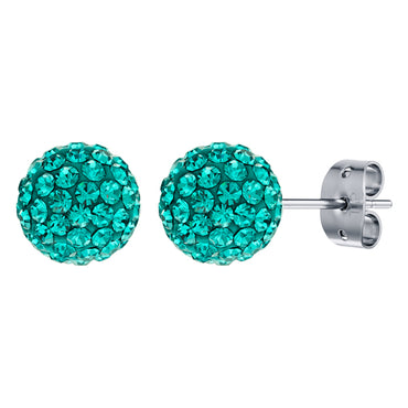 BONBON TITANIUM & JADE GREEN CRYSTAL EARRINGS